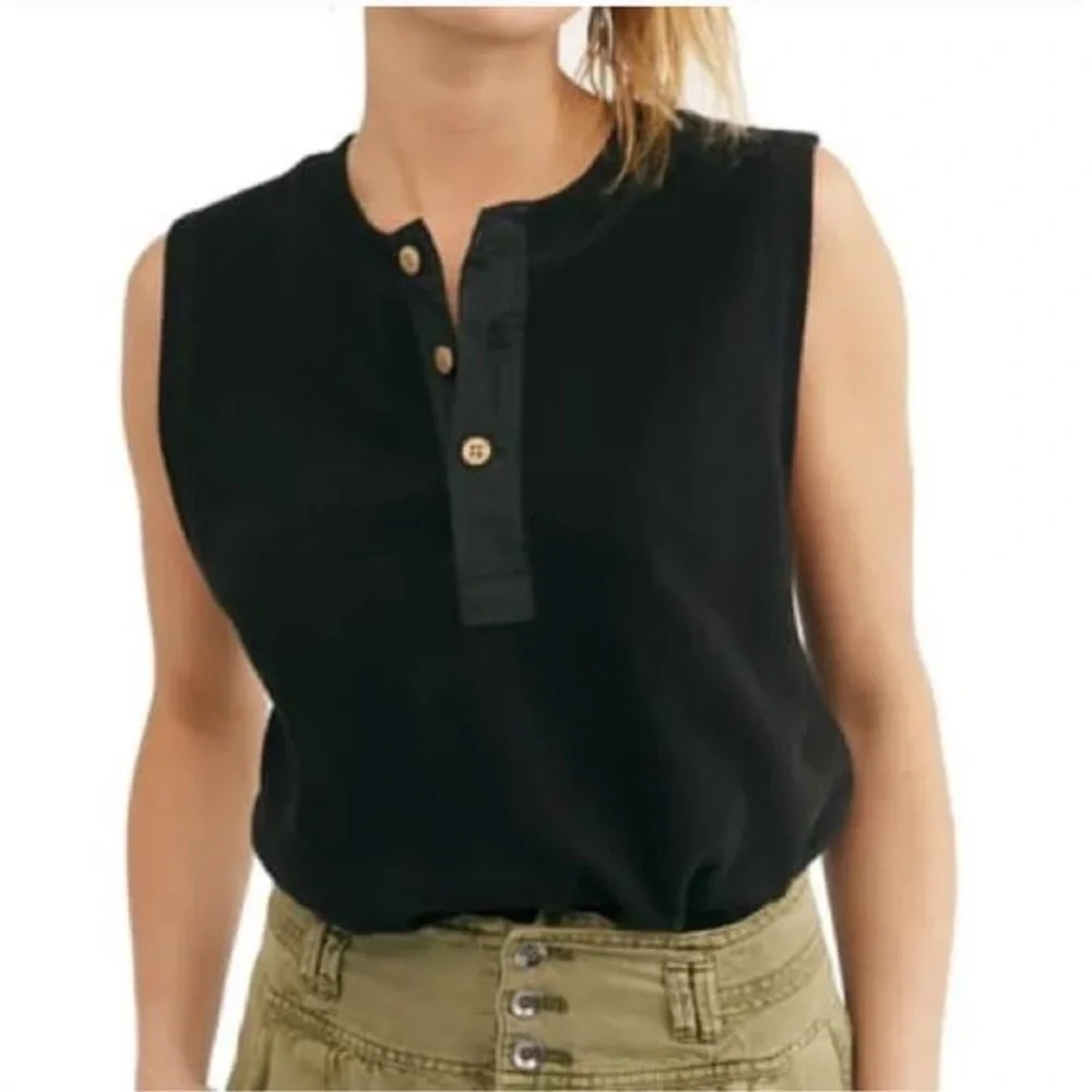 EUC Free People Peek Aye Henley Textured Bodysuit - Picture 1 of 10